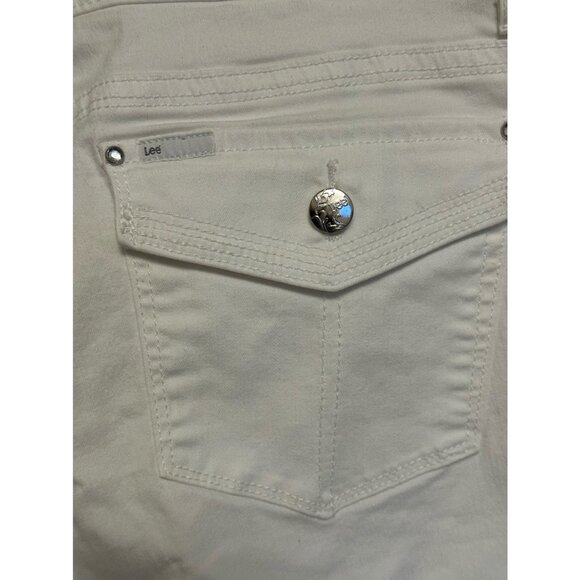 Lee Slender Secret Lower On The Waist Women's Size 14 Medium White Shorts - Picture 8 of 9